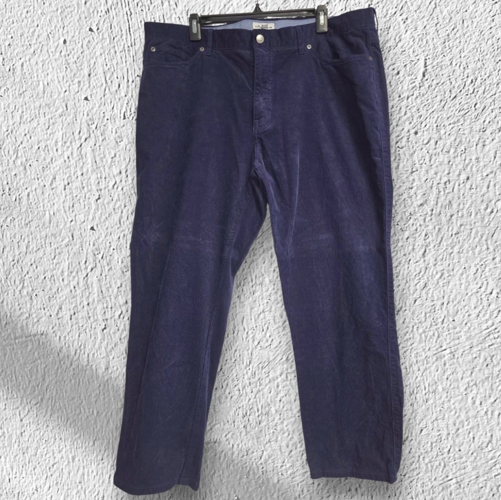 Peter Millar Men's Corduroy Pants - Deep Blue Size 40 Waist 28 Inseam